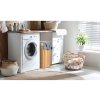 Bambusový kôš na bielizeň 55L guľatý s bielym vnútrom