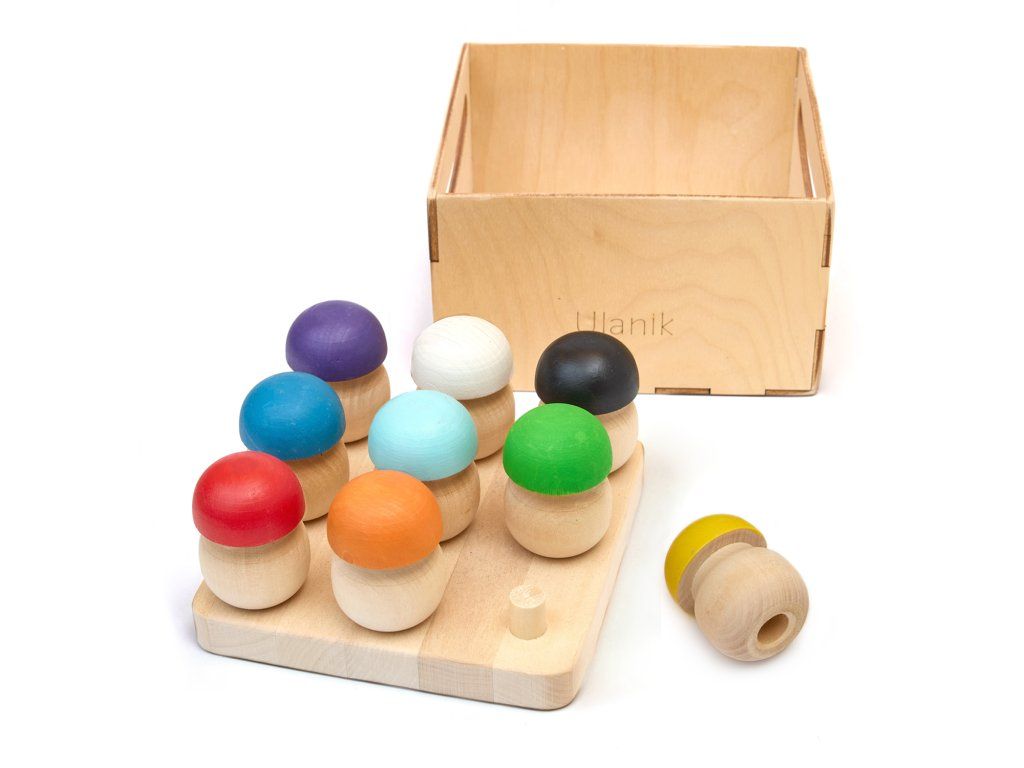 Montessori dřevěná hračka "Houbová louka 9"