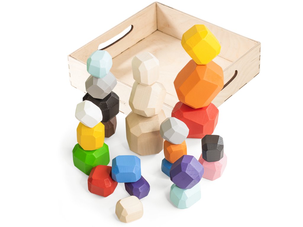Balance Toy Wooden Rocks 25 pcs Montessori Toy