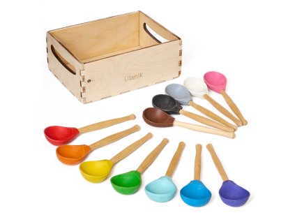 Holzset "12 bunte Holzlöffel"