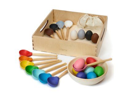 Montessori Holzspielzeug Eier und Löffel"