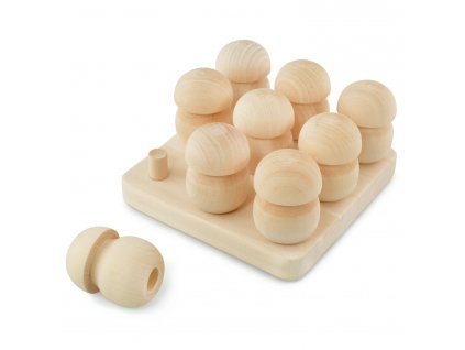 DIY 9 pcs Unfinished Wooden Mushrooms Set on a Stand Unpainted Montessori Toy