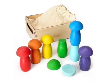 Holzset "Regenbogen: Pilze"