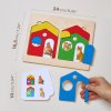 Holzspiel zur Zuordnung “Bunte Häuschen“