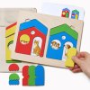 Holzspiel zur Zuordnung “Bunte Häuschen“