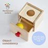 Montessori Wooden Toy "Box with Cube and Ball"