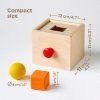 Montessori Wooden Toy "Box with Cube and Ball"
