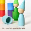 Montessori dřevěná hračka "Peg Dolls with Hats in Cups"