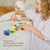 Eggs and Spoons Montessori Toy Wooden Sorter Game 12 Eggs 45 mm