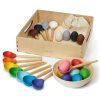Eggs and Spoons Montessori Toy Wooden Sorter Game 12 Eggs 45 mm
