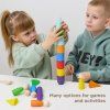 Montessori dřevěná hračka "Panáčci v Kelímcích s klobouky a postýlkami"
