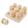 DIY 9 pcs Unfinished Wooden Mushrooms Set on a Stand Unpainted Montessori Toy