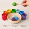 Montessori Holzspielzeug "Regenbogen: Bälle in Tassen" 3 cm