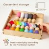 Large Peg Dolls with Hats Montessori Toy Wooden Sorter Game
