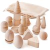 DIY 20 pcs A Wonderful Bag Unfinished Wooden Figurines Set