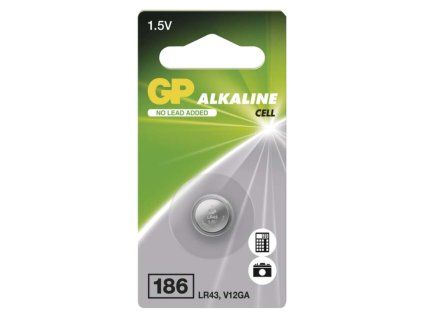 Alkalická knoflíková baterie GP 186F (LR43), 1 ks