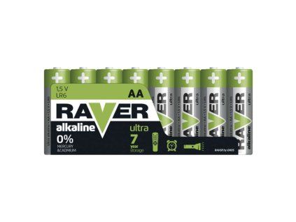 Alkalická baterie RAVER AA (LR6), 8 ks