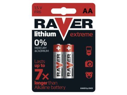 Lithiová baterie RAVER AA (FR6), 2 ks