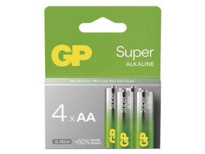 Alkalická baterie GP Super AA (LR6), 4 ks