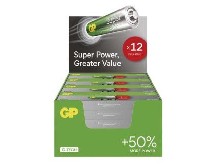 Alkalická baterie GP Super AAA (LR03), 288 ks, display box