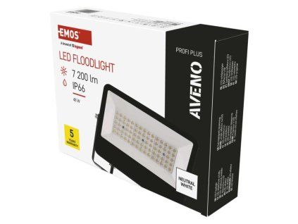 LED reflektor AVENO 48W, černý, neutrální bílá