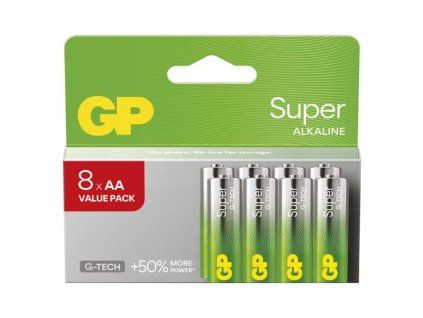 Alkalická baterie GP Super AA (LR6), 8 ks