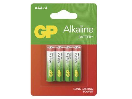 Alkalická baterie GP Alkaline AAA (LR03), 4 ks