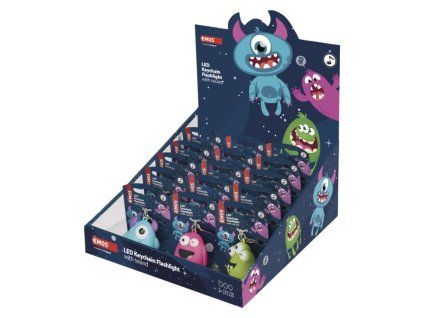LED klíčenka - příšerky se zvukem, 18 ks, display box