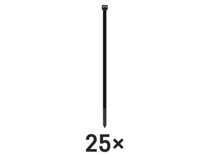Stahovací páska 450×7,6 mm, černá, 25 ks