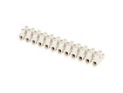Šroubová svorkovnice 12× 6–10 mm2, 450 V, bílá