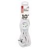 Prodlužovací kabel 10 m / 3 zásuvky / bílý / PVC / 1 mm2