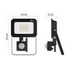 LED reflektor SIMPO s pohybovým čidlem, 20 W, černý, neutrální bílá