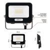 LED reflektor GLARO 10W, černý, IP65, 1000 lm, neutrální bílá