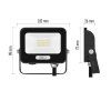 LED reflektor GLARO 10W, černý, IP65, 1000 lm, neutrální bílá