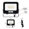 LED reflektor GLARO 20W, černý, IP65, 2000 lm, neutrální bílá