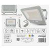 LED reflektor GLARO 50W, bílý, IP65, 5000 lm, neutrální bílá
