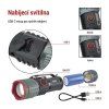 LED nabíjecí kovová svítilna 300 lm, 700 mAh