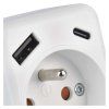 Rozbočovací zásuvka 1×, 1×USB-A+1×USB-C, bílá