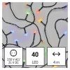 LED vánoční řetěz, 4 m, venkovní i vnitřní, multicolor, programy, časovač