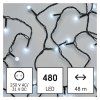 LED vánoční cherry řetěz – kuličky, 48 m, venkovní i vnitřní,studená bílá,programy,časovač