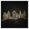 LED dekorace dřevěná - vesnička, 60 cm, 2x AA, teplá bílá, časovač