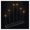LED svícen kovový černý, 40 cm, 2x AA, vnitřní, teplá bílá