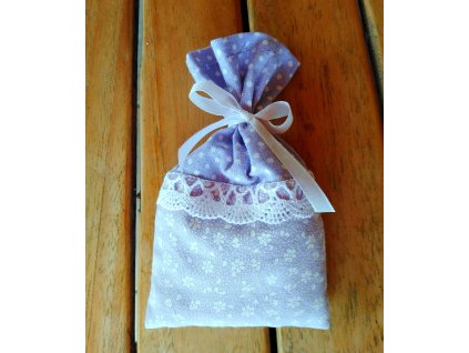 Levandulový sáček KOMBINACE 4 S BÍLOU KRAJKOU