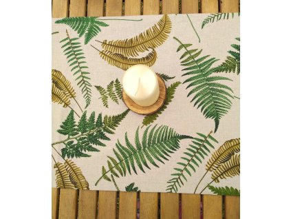běhoun na stůl listy kapradí