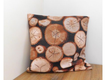 povlak na polštářek polena dřeva