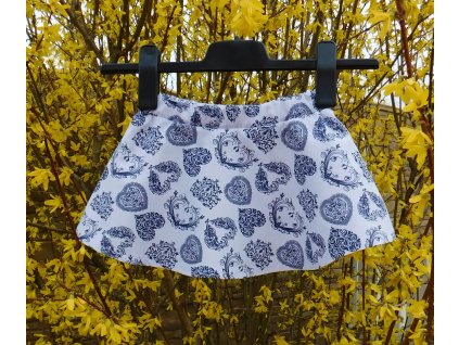 Sukně modrá srdce s ornamentem