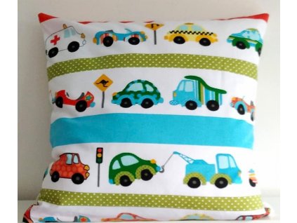 povlak na polštář autíčka v řadě