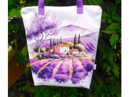 Nákupní taška pole levandulí 2