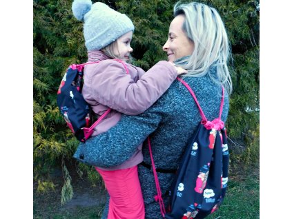 Stahovací vak na záda SUPER MÁMA-pro maminku a dceru ve stejném designu