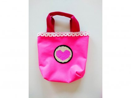 Dětská taška s měnícími flitry srdce